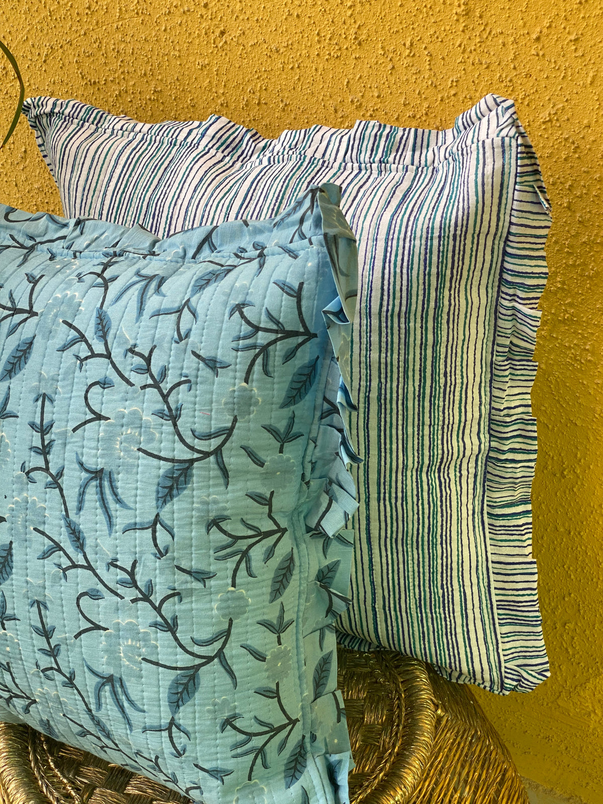 Blue Quilted Cushion Cover | 16x16 inch
