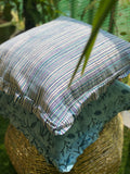 Blue Quilted Cushion Cover | 16x16 inch