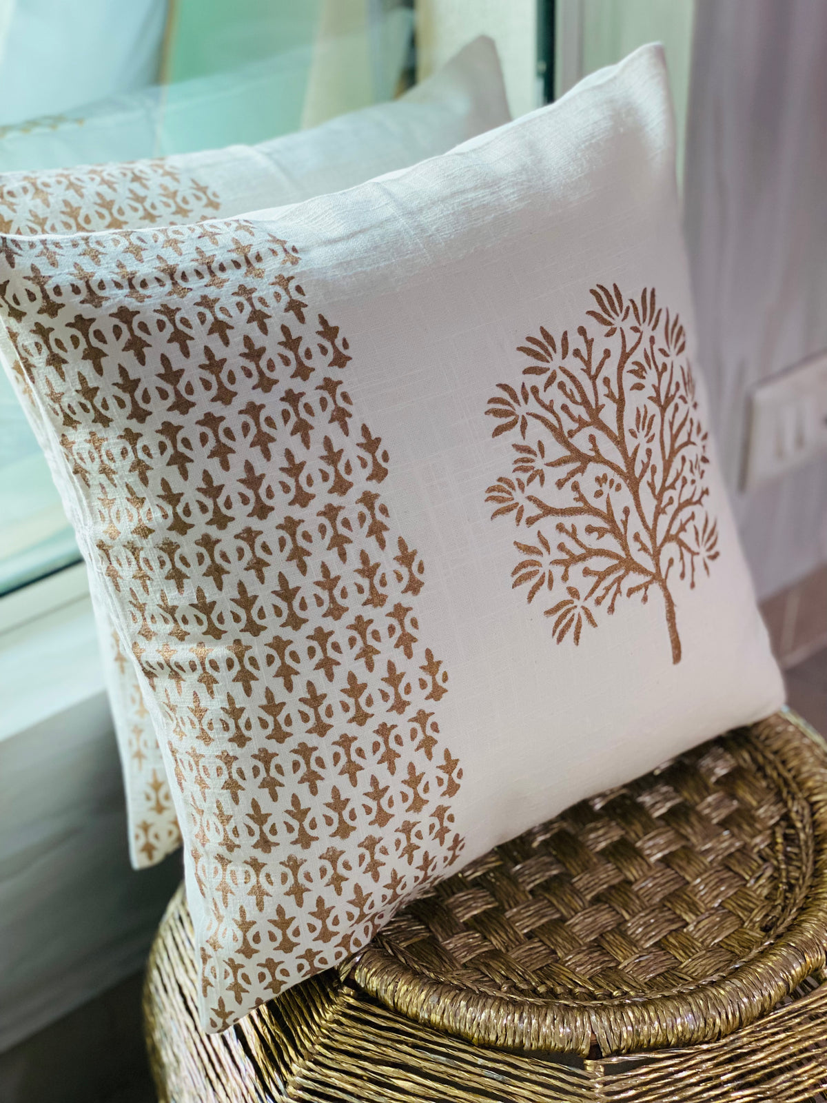 White Quilted Cushion Cover | 16x16 inch