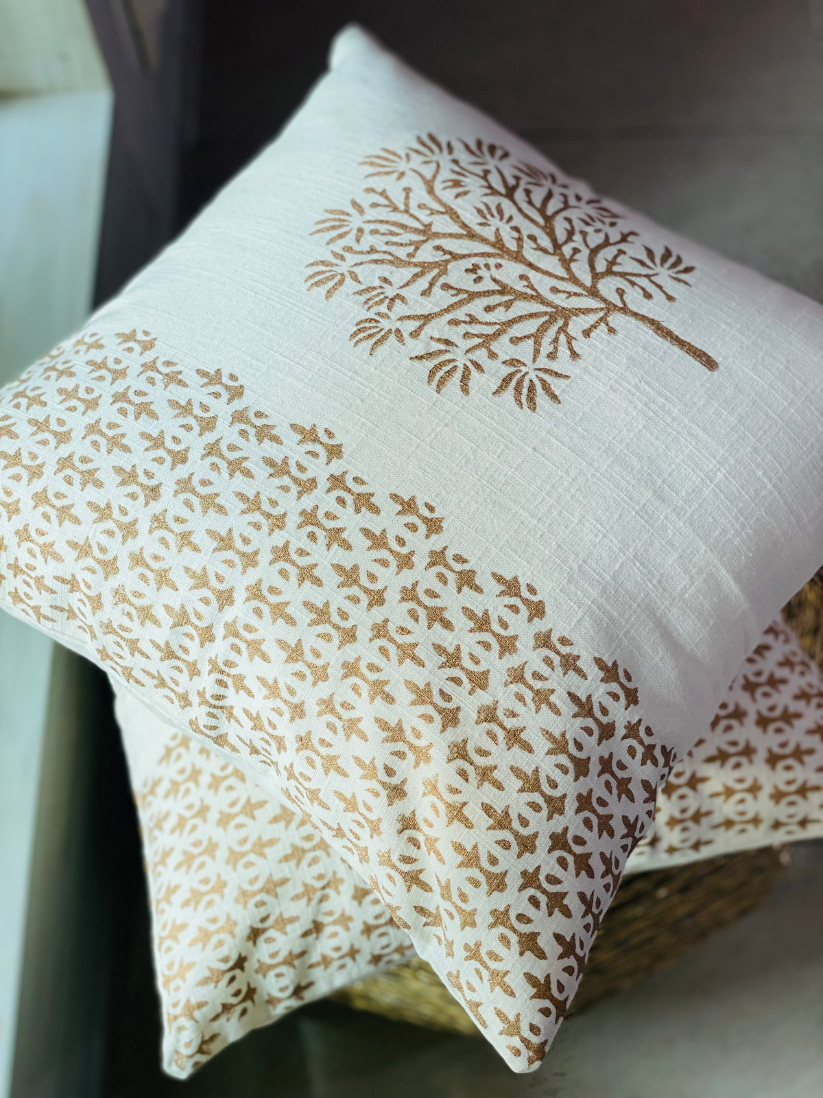 White Quilted Cushion Cover | 16x16 inch