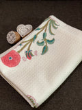 Pink Motif Waffle Cotton Towel