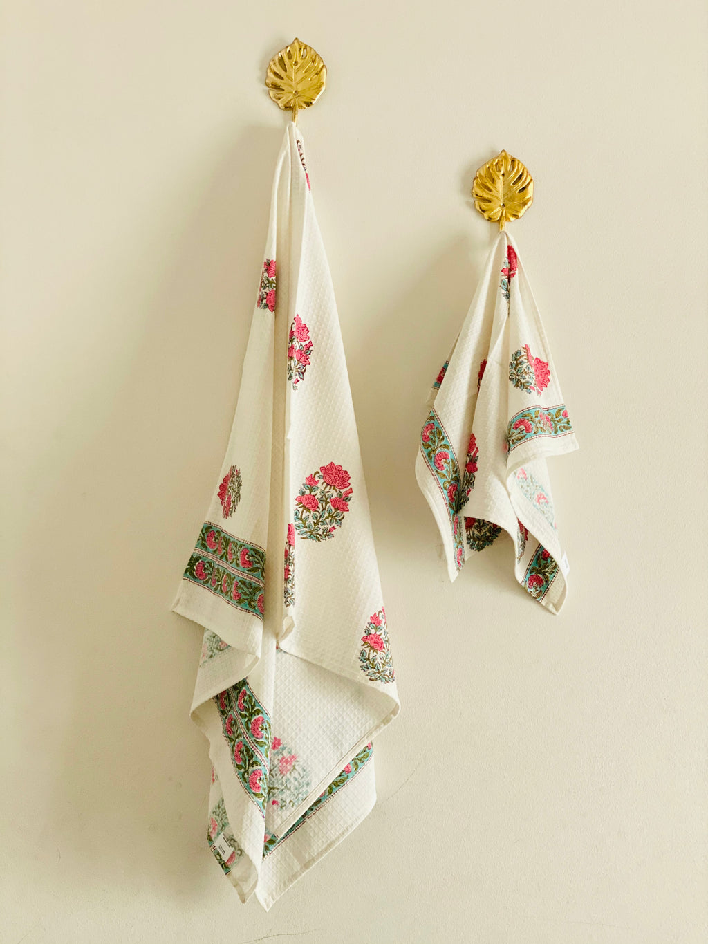Floral Waffle Cotton Towel
