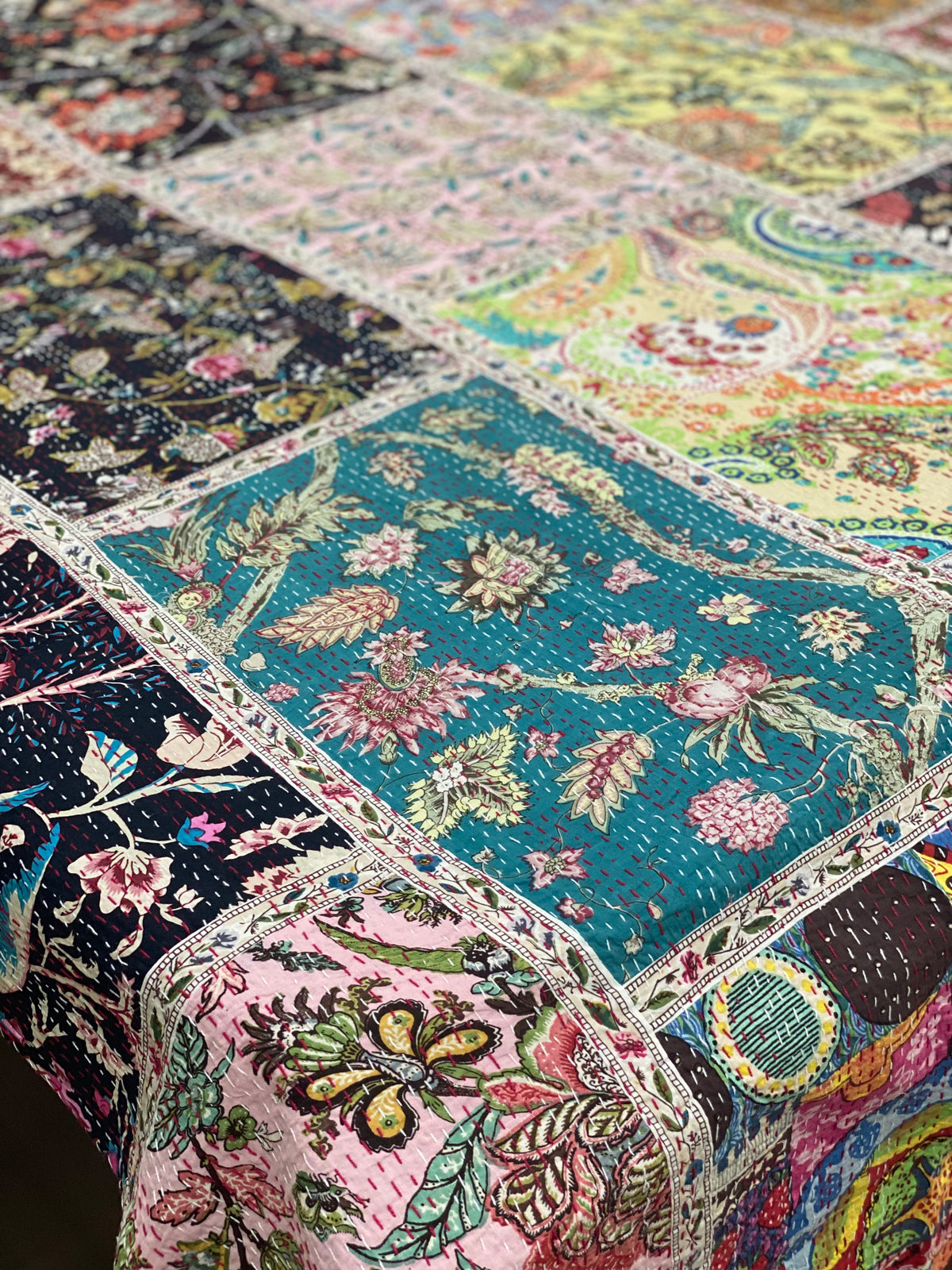 Patchwork Kantha Bedcover