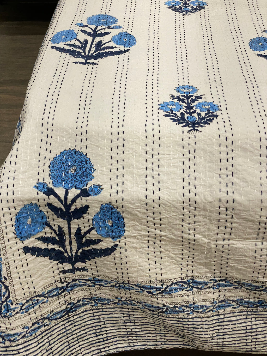 Marigold Kantha Bedcover