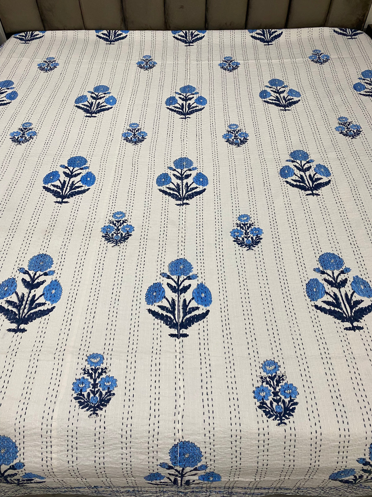 Marigold Kantha Bedcover