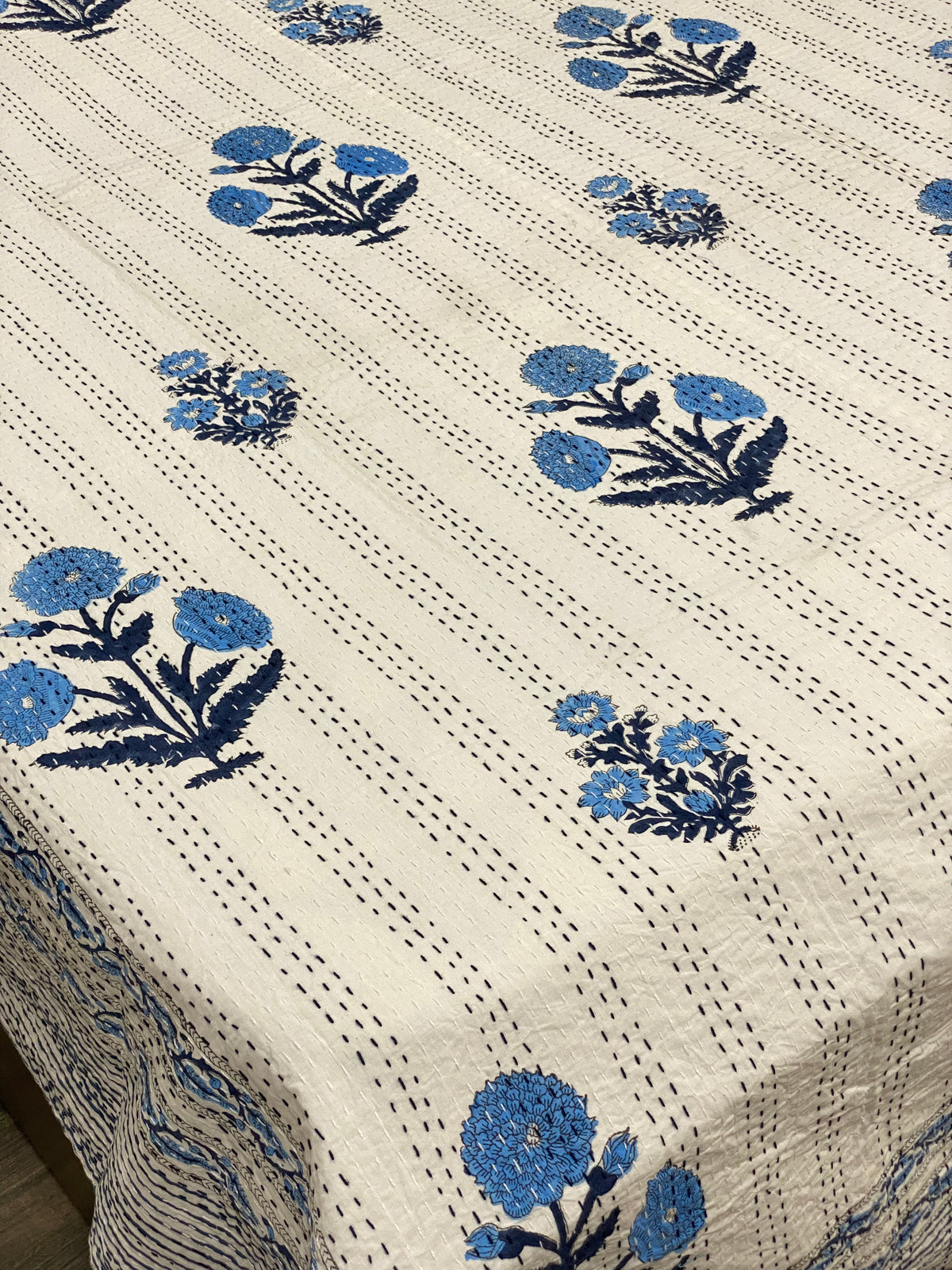 Marigold Kantha Bedcover