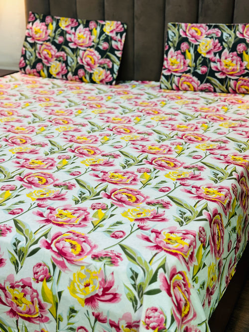 Blush Blossom Bedsheet 100*108 inches