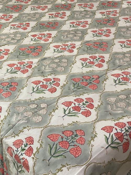 Mughal Jaal Premium Bedsheet | Hand Block Printed